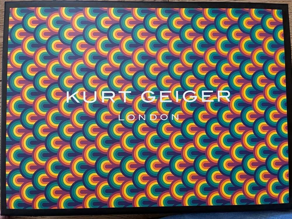 Kurt Geiger London Lane Rainbow Stripe Low-Top Sneakers-NWT-Size 5.5 womens